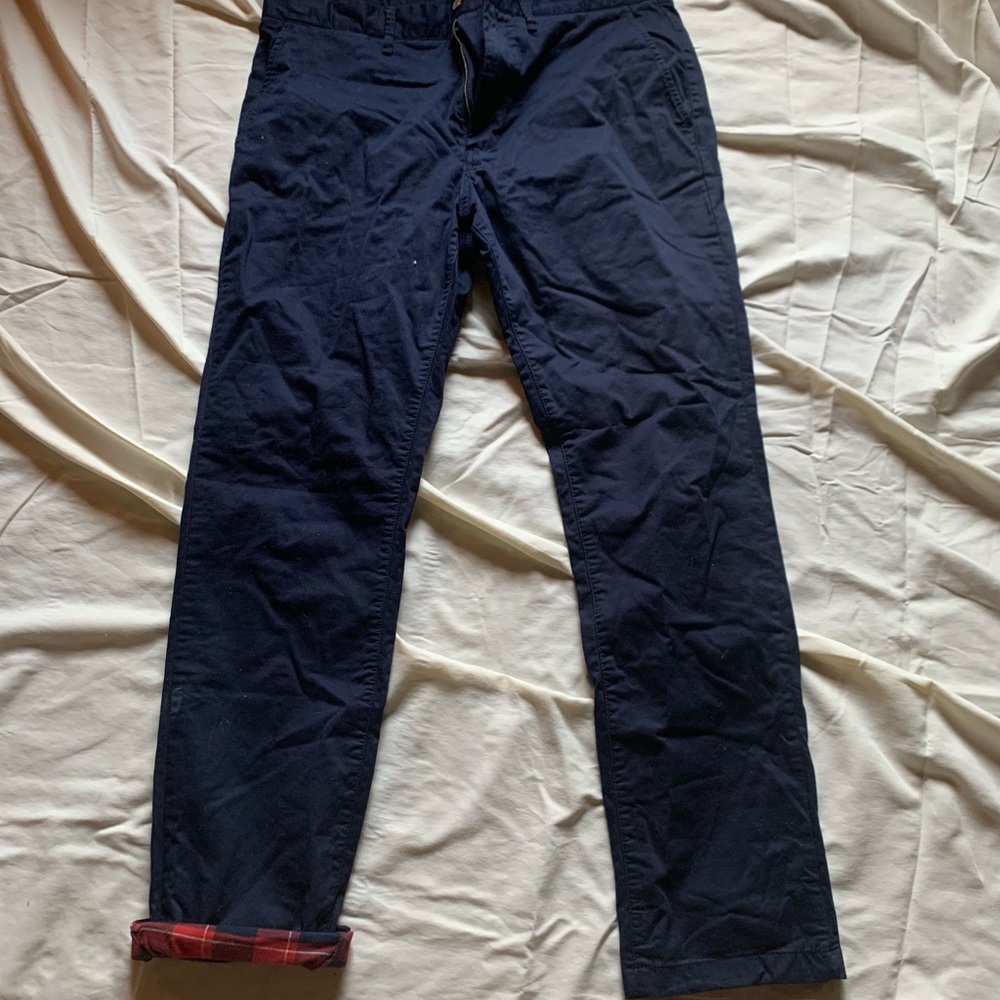 Merona size 34 plaid cuff pant inside print